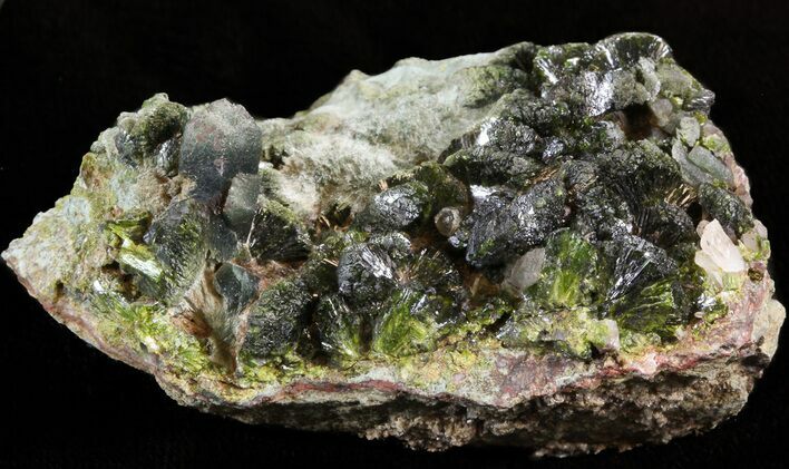 Lustrous, Epidote Crystal Cluster - Morocco #40877
